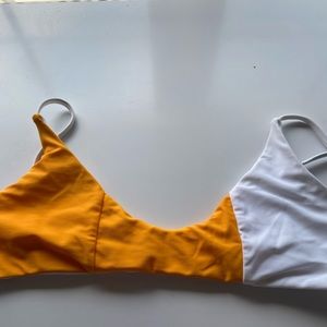 Orange and white bikini top
